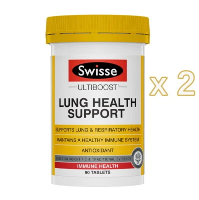 2 x Swisse Lung Health Support 90 Tablets Ultiboost  - image 1 of 4