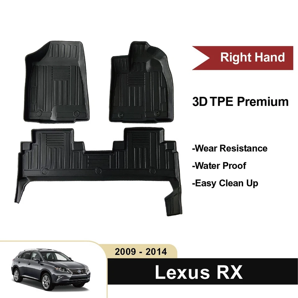 Alfombrillas de goma TPE moldeadas 3D/5D para coche Lexus RX450h 2009-2014 de alta resistencia Foto 1 de 4