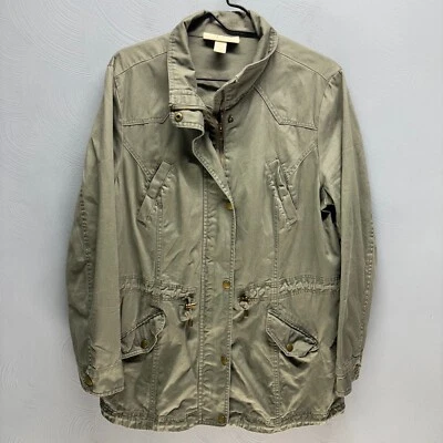 Chaqueta para mujer Style & Co verde oliva peso medio abrigo talla grande 100 % algodón Foto 1 de 4