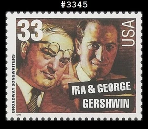 USA3 #3345 MNH Broadway songwriters Ira & George Gershwin - Picture 1 of 1