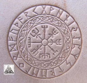 Wikinger Vegvisir Symbol 1" Leder Stempel Werkzeug Magischer Stab - Bild 1 von 2