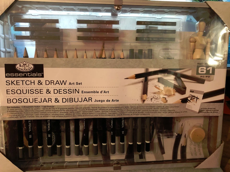Royal Langnickel Essentials 61 piezas Set de arte para bocetos y dibujos Lápices Carbón++ ¡Nuevo! Foto 1 de 4