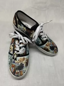 Bradford Exchange Women’s Size 7 Panda Canvas Sneakers With Panda Charm! - Picture 1 of 9