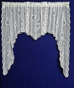 Juego de botines de encaje de hojas de otoño de 3 piezas 80" x 49" blanco mezcla de algodón sala dormitorio - Imagen 1 de 5