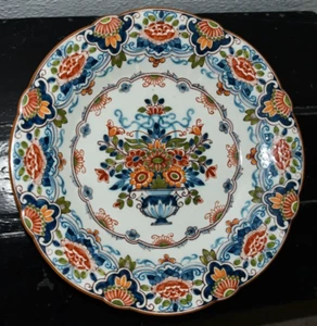 MAKKUM Keramik Wandteller Holland Blumen im Topf buntfarbig diam 35 cm. Ca. 1940 - Bild 1 von 13