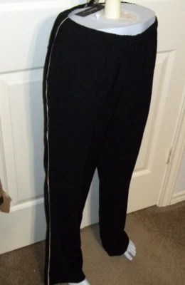 NUEVO Kenneth Cole Mediano Pull On Crepe MAYA Pantalones holgados Negro Cintura elástica Foto 1 de 3