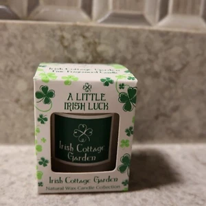 shamrock gift co  IRISH COTTAGE GARDEN CANDLE  NEW A LITTLE IRISH LUCK - Picture 1 of 5