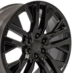 5903 Black 22 inch Wheels Set of 4 Fits GMC Chevy Cadillac 84570333 Wheels - Picture 1 of 7