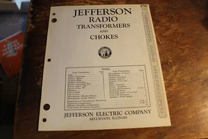 FOLLETO CATÁLOGO DE TRANSFORMADORES Y ESTRANGULADORES DE RADIO 1939 JEFFERSON 16 PÁGINAS - Imagen 1 de 4