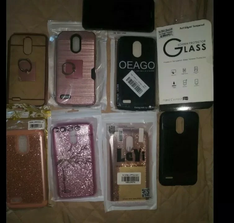 Lg Stylo 3 Plus, 7 cases(a few new, never used)  and Glass Screen Protectors - Image 1 of 1