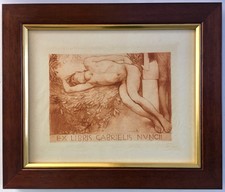GABRIELE D'ANNUNZIO - SPLENDIDO EX LIBRIS ORIGINALE GRANDE INCORNICIATO
