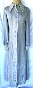VTG 60s 70s..MOD / GO GO..MAXI..FULL LENGTH..METALLIC..DRESS..S / M - Bild 1 von 5