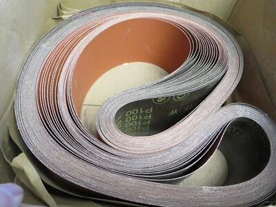 22) CINTURÓN DE TELA 3M 27660, 777F, 5" X 106" P100 PESO YF, CINTURÓN DE CERÁMICA NARANJA EE. UU. Foto 1 de 4