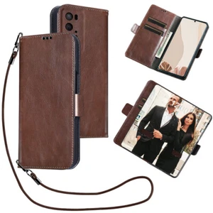 For HONOR Magnetic Genuine Leather Crossbody Strap Wallet Stand Case - Picture 1 of 11