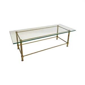Aldo Tura Brass Glass Coffee Table 1960s Vintage Italian Mid-century Art Deco - Picture 1 of 19