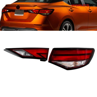 Passenger Side For 2021-2023 Nissan Sentra Rear Outer+Inner Tail Light Red Lamp - Image 1 of 4