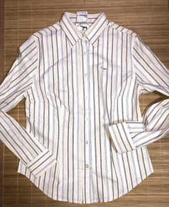 Camicia da torneo donna camicetta da equitazione IRIS BAYER beige a righe elasticizzata 36 nuova %% prezzo consigliato 89 € - Foto 1 di 5