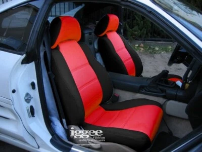 PARA TOYOTA MR2 IGGEE S 1991-95 CUERO AJUSTE PERSONALIZADO 2 FUNDAS ASIENTO DELANTERO 13 COLORES Foto 1 de 4