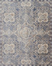 2'x12' Loloi Rug Porcia Polyester Blue Power-loomed Transitional PB-02
