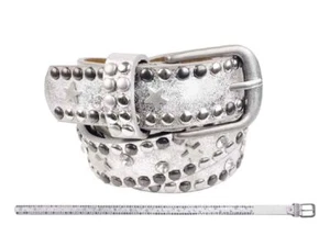 Girls Belt White with Star Studs 75 cm | Women Belt | Stud Belt - Picture 1 of 1