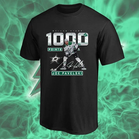 HOT SALE!! Joe Pavelski Dallas Stars 1,000 Career Points T-Shirt For Fan S-3XL Cover
