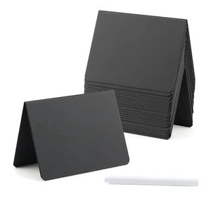 24 PCS 4x3 Inch Small Chalkboard Signs 10 x 7.5cm Mini Chalk Board V-Shaped S... - Picture 1 of 6