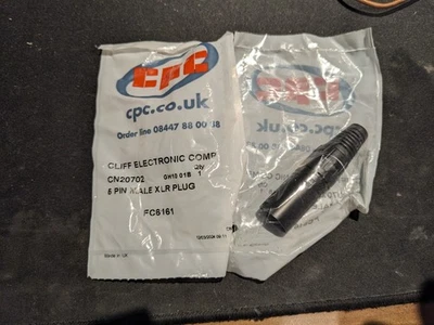 CLIFF ELECTRONIC COMPONENTS Cliff Electronics 5 Pin Male XLR Plug DMX New In Bag