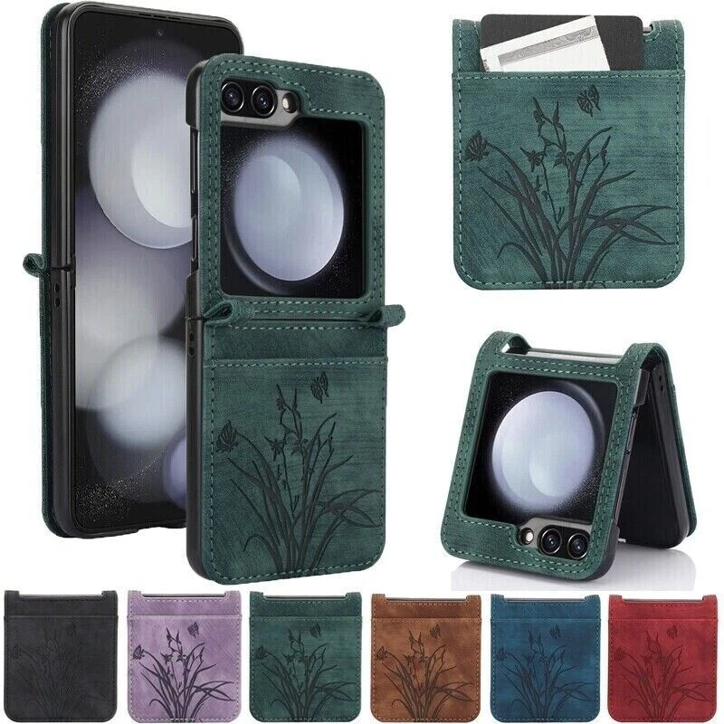 Wallet Card Holder Leather Case Cover For Samsung Galaxy Z Flip 7 FE 6 5 4 3 - Image 1 of 4