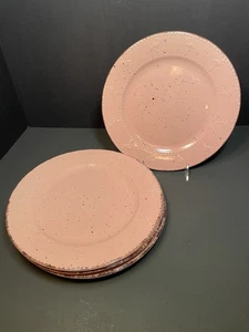 "4 platos de cena de flamenco moteado rosa Pfaltzgraff 10,5"" usados en excelente estado" - Imagen 1 de 6