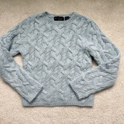 Suéter de malha vintage Express World marca lã verde limão tamanho M feminino - Imagem 1 de 4