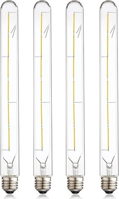 Leools Dimmable T10/T30 Edison Led Tubular Bulb 6W 3000K 11.8 In.Clear,Pack of 4 - Image 1 of 4