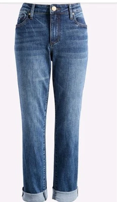 Kut From The Kloth Women's Denim Blue Jeans. Catherine Cuffed Boyfriend. Size 14 - Image 1 of 4
