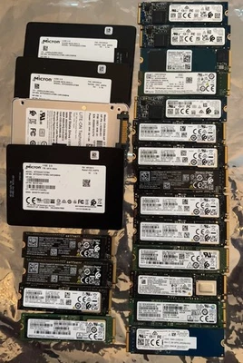 Lot of 65 2.5 SSD, NMVe & M.2 SSD’s - PLEASE READ DESCRIPTION. Pls Look At Pics. - Image 1 of 4
