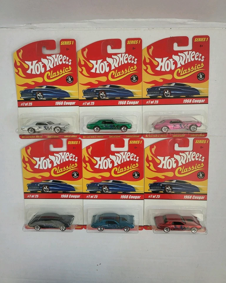 Hot Wheels Classic Series 1 #7 1968 Cougar Die-Cast Car lote de 6 diferentes Foto 1 de 4