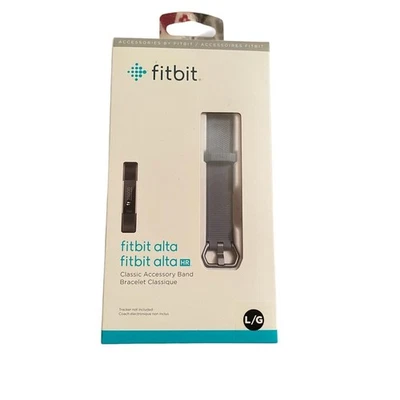 𝅺Fitbit Alta/ Alta HR Classic Band Bracelet Accessory Womans  Large Gray NIB - Image 1 of 4