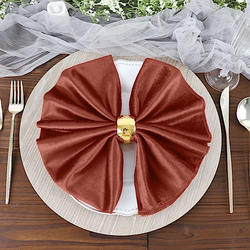 10 20x20" Premium Velvet Napkins Wedding Party Reception Table Linens Catering - Image 1 of 1