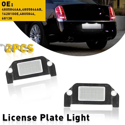 2X Placa de matrícula 18LED para luces Chrysler 300C 300 300S 2007-10 Sebrin 2005-14 Foto 1 de 4