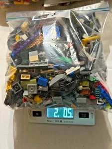 LEGOS mixed lot 2 lbs bricks tires hinges small parts - Picture 1 of 9