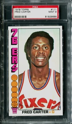 1976 Topps Basketball #111 Fred Carter PSA 9 MINT - Image 1 of 2