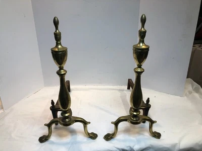 Chimenea vintage de latón y hierro fundido de 19,25" de alto Foto 1 de 4