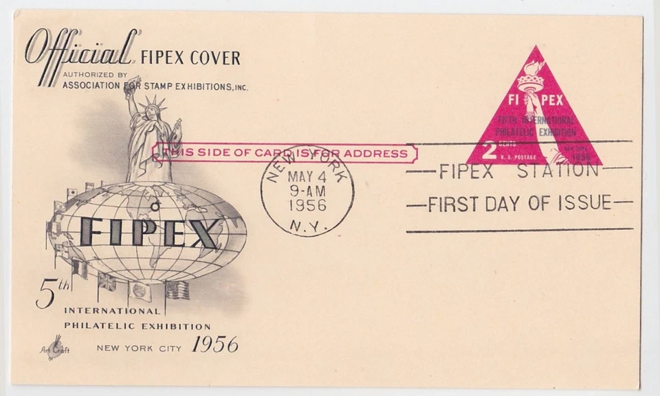TurtlesTradingPost - FIPEX Stamp Show  #UX44 FDC 1956- Artcraft Cachet - Image 1 of 1
