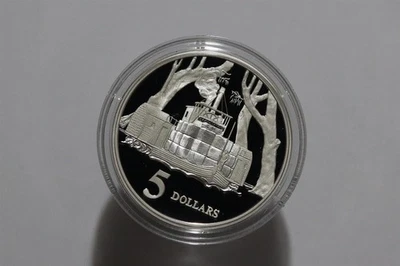 🧭 🇦🇺 AUSTRALIA 5 DOLLARS 1997 SILVER PROOF 1.06oz. MELT VALUE $54.57 B88BBB33 - Image 1 of 2