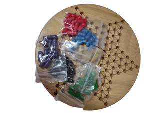 Chinese Checkers 11 Inch Wooden Board Up to 6 Players Family Board Game - Picture 1 of 3