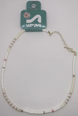 Collar Estilo Surf Oro Blanco Rosa 16" 136240 Nuevo Auténtico Foto 1 de 2