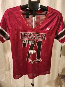 Arkansas Razorbacks #71 Mesh Marroon Jersey Sz Med With Black Razorback Leggings - Picture 1 of 12