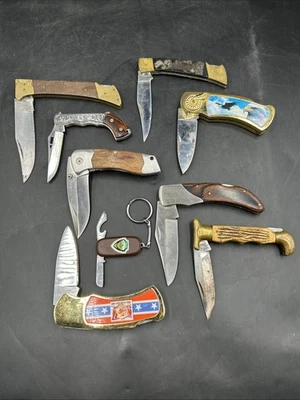 Lot Of 9 Vintage Pocket Knife -Winchester , Imperial, Novelty & Tomahawk - Image 1 of 4