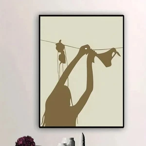 Bikini Bathing Suit Coastal Cowgirl Wall Art poster Choose your Size - Picture 1 of 3