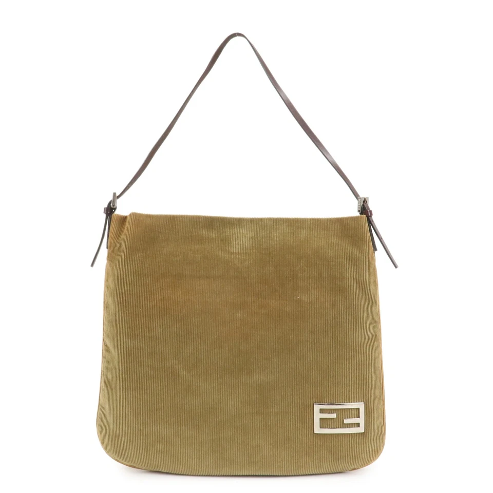 Bolso de Hombro FENDI Pana Cuero Marrón 26733 Auténtico Usado Envío Gratis Foto 1 de 4