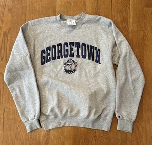 Champion Sweatshirt Georgetown Bulldogs Crewneck Pullover Mens Small - Picture 1 of 6