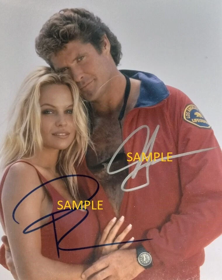 DAVID HASSELHOFF PAM ANDERSON LEE FIRMADO AUTOGRAFIADO 8X10 FOTO REIMPRESIÓN BAYWATCH Foto 1 de 1